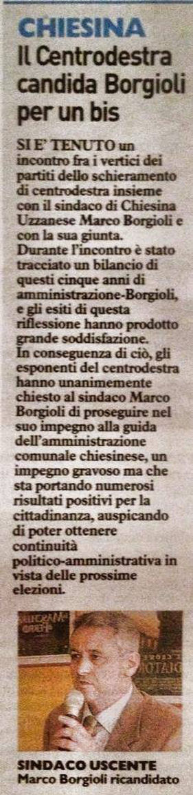 Borgioli si candida per #ChiesinaUzzanese, continua il suo lavoro.