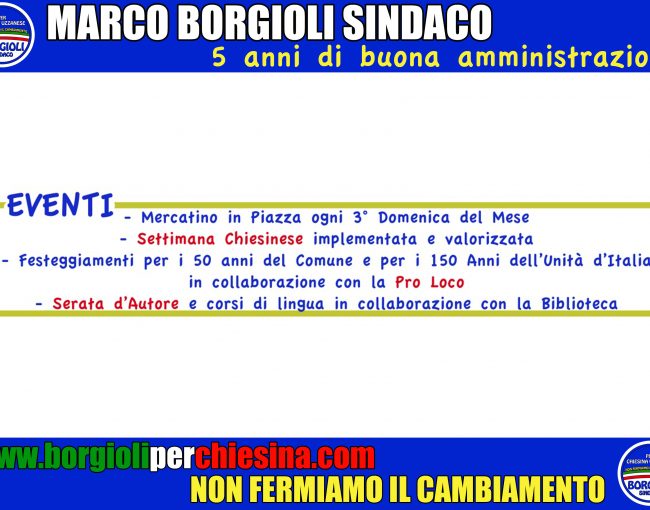 11 – Eventi